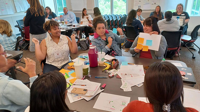 Teachers participating in a DLI workshop